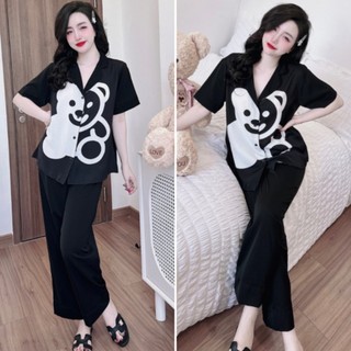 Đồ bộ ngủ tay ngắn quần dài mango in pyjama bigsize 50-100kg đồ bộ mặc nhà
