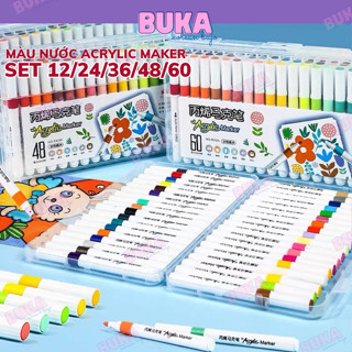 Bút Acrylic nhiều màu bút vẽ trên mọi chất liệu phụ kiện văn phòng phẩm Buka 