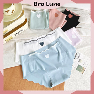 Set 6 quần lót nữ su lụa trơn hình trái tim BRALUNE Mã 134