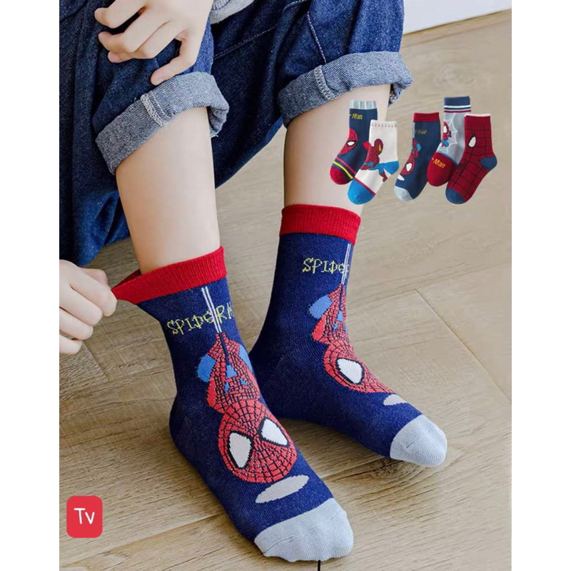 Combo 10 đôi tất in hình siêu nhân cho bé trai từ 0-10 tuổi T548