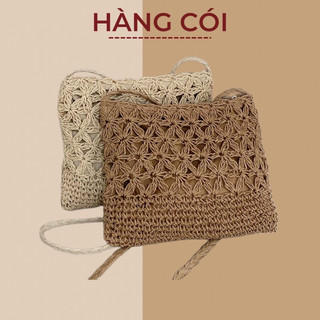 Túi cói giỏ rơm đeo chéo đi biển chụp ảnh cực xinh-Hàng Cói