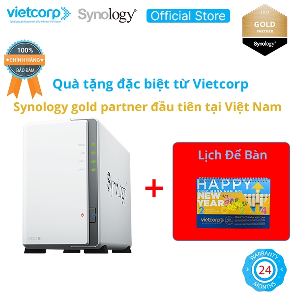 Thiết bị lưu trữ NAS Synology DS223J  - Hàng Chính Hãng