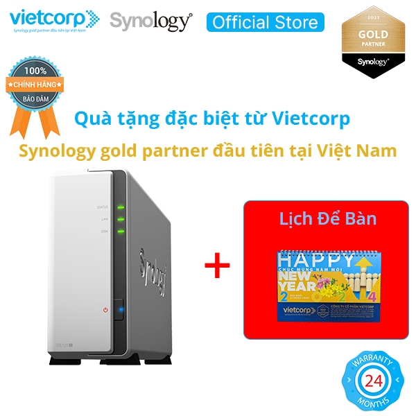 Thiết bị lưu trữ mạng NAS Synology DS120j - Hàng Chính Hãng