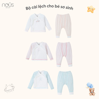  Bộ cài lệch Newborn cho bé sơ sinh chất liệu mềm mại, êm ái cho bé (Size 0M - 9M)
