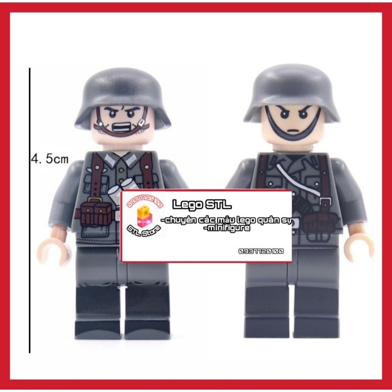 Lắp Ráp Đồ Chơi 1 Minifigure Quân Đội Người Lính Thế Chiến 2 cho Bé