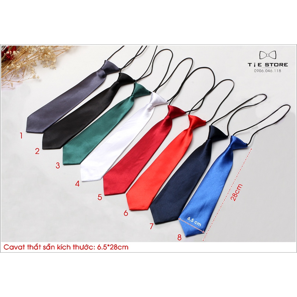 ĐỦ MÀU Cà vạt nam nữ bản nhỏ 6*26cm - cavat vạt thắt sẵn
