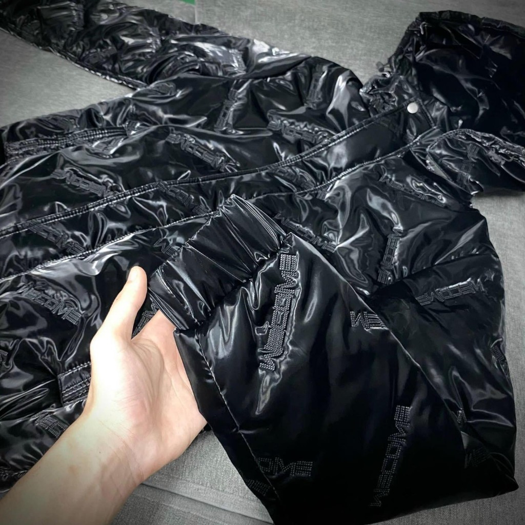 Áo khoác phao bạc nam nữ, Áo phao bóng dập vân chữ Wecome trần bông lót gió 3 lớp mũ phong cách hot trend 2023