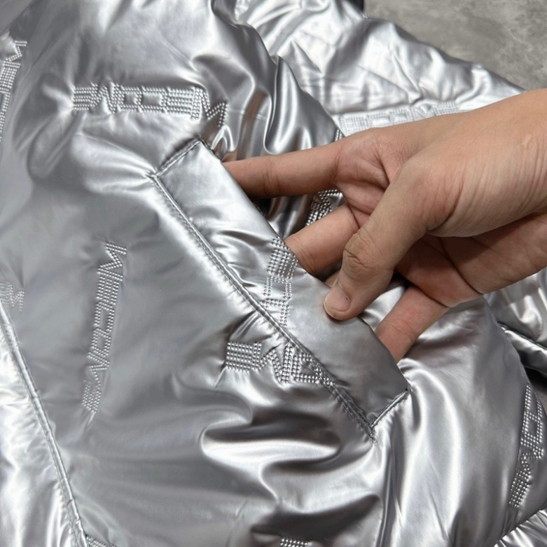 Áo khoác phao bạc nam nữ, Áo phao bóng dập vân chữ Wecome trần bông lót gió 3 lớp mũ phong cách hot trend 2023