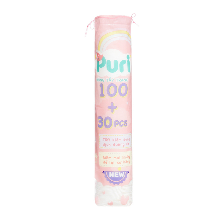 Bông tẩy trang Puri túi 130 miếng  - Hàng Chính Hãng
