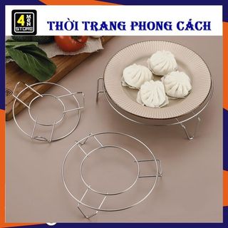 Khay, xửng, vỉ hấp, giá hấp inox tròn 3 chân kê xưởng hấp bánh, giá đồ xôi, bánh bao, đồ ăn - rế hấp và lót nồi inox