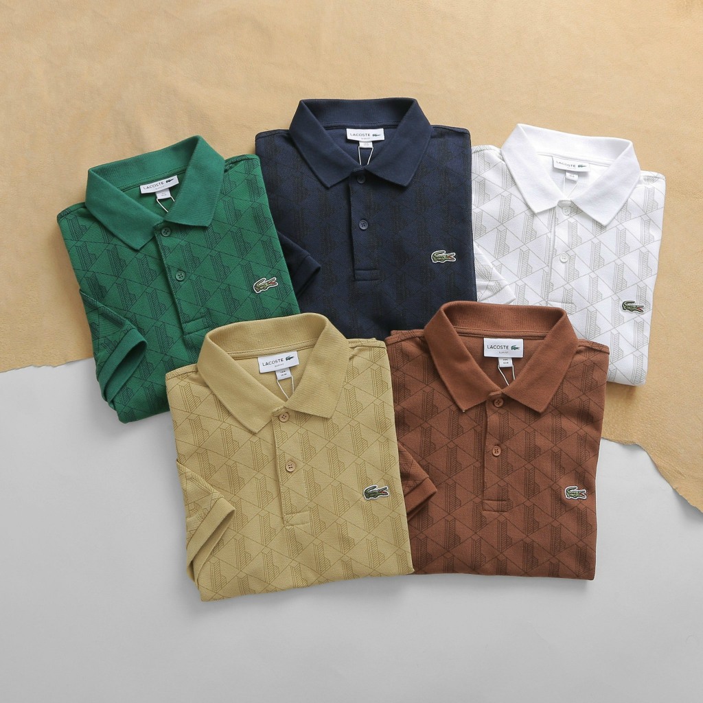 Áo Thun Nam POLO SLIMFIT HỌA TIẾT LACOSTE BASIC - Vải COTTON PIQUET Dệt Kim mềm mịn Xịn Mát Cao Cấp DV Chuẩn Hãng