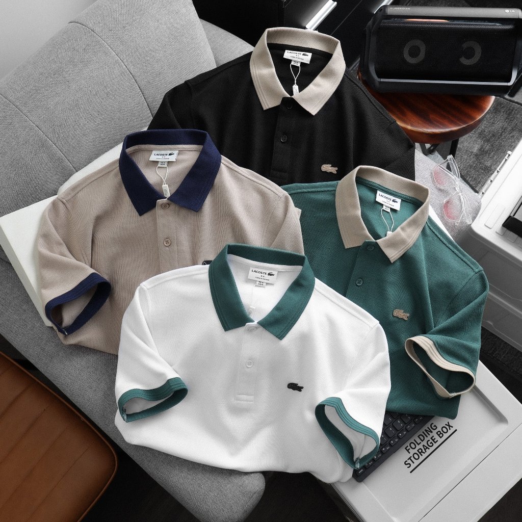 Áo Thun Nam POLO REGULAR LACOSTE BASIC - Vải COTTON PIQUET Dệt Kim mềm mịn Xịn Mát Cao Cấp DV Chuẩn Hãng