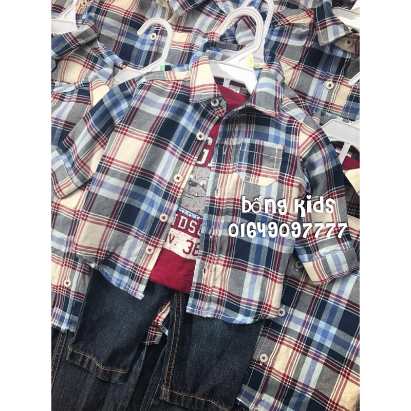 Set 3 Món Bé Trai Sơ Mi+Áo Pull Jean CT