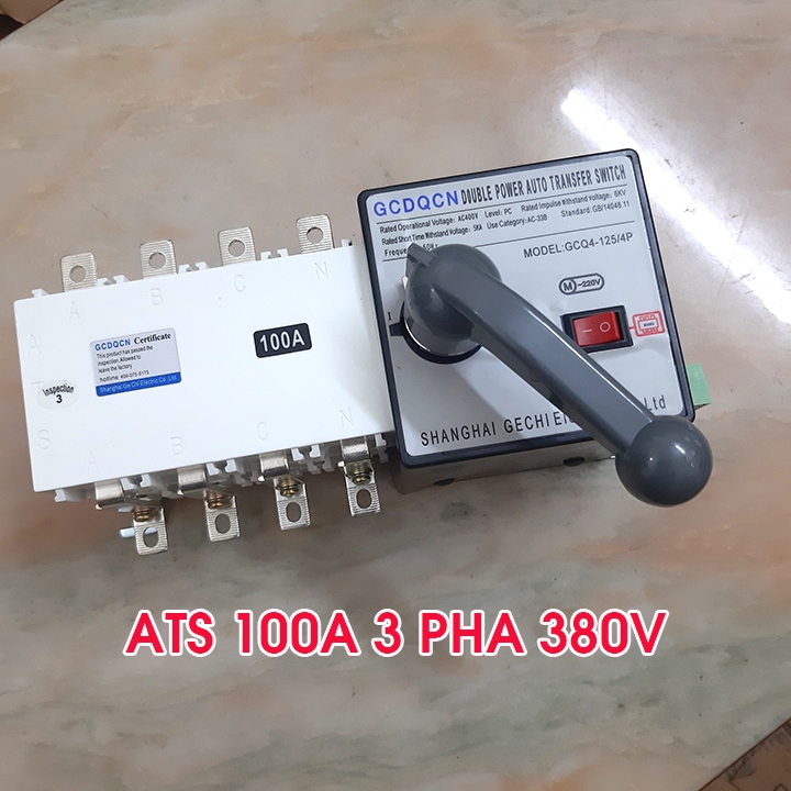 Bộ chuyển đổi 2 nguồn điện tự động ATS 3 pha 100A GCDQCN- bộ chuyển nguồn ats