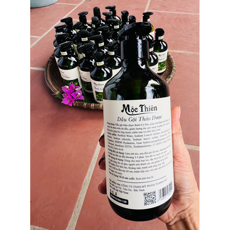 Dầu Gội Xả Bưởi Mộc Thiên, Mềm Mượt Phục Hồi Mọc Tóc 500ml x2