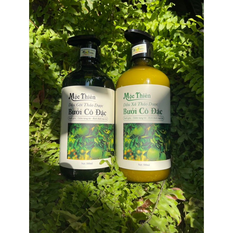 Dầu Gội Xả Bưởi Mộc Thiên, Mềm Mượt Phục Hồi Mọc Tóc 500ml x2
