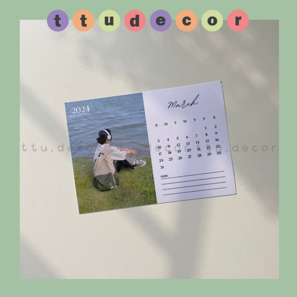 Lịch 2024 in ảnh theo yêu cầu đế gỗ - ttu.decor