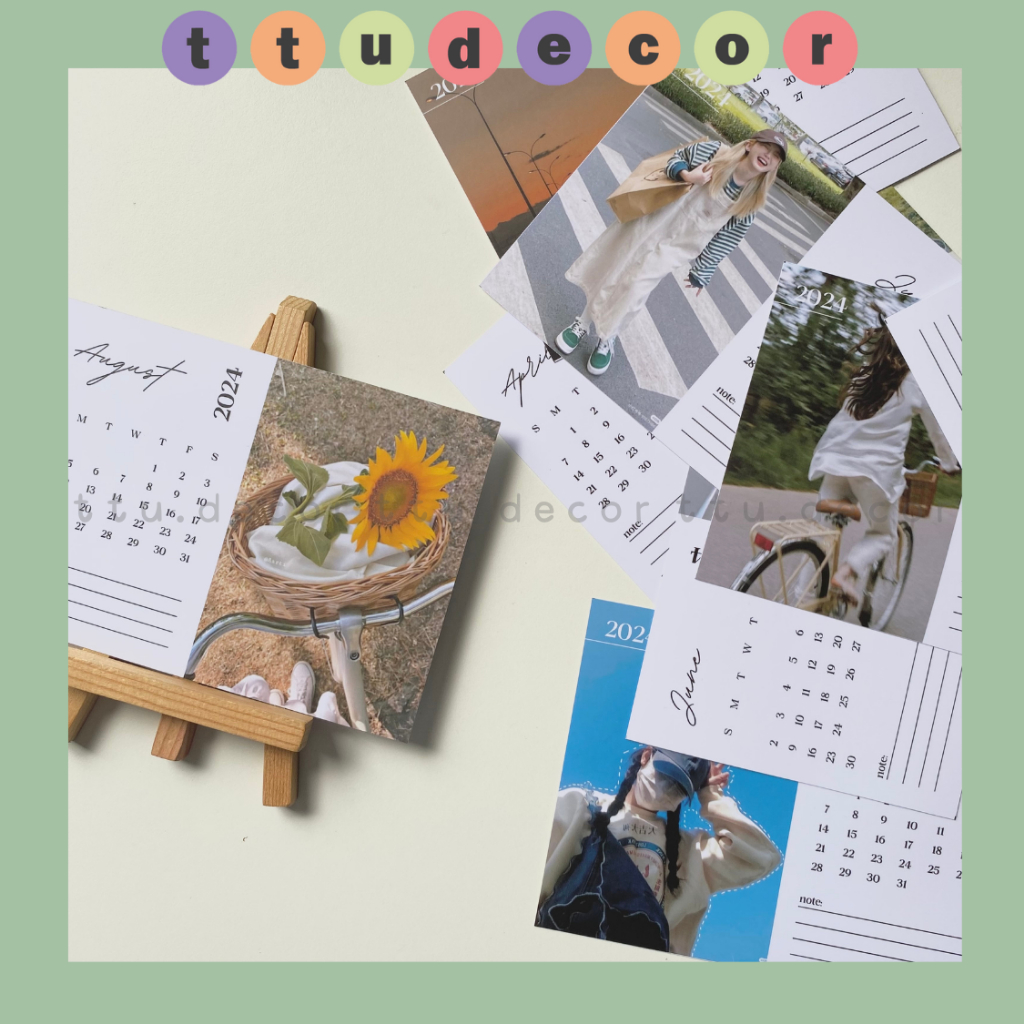 Lịch 2024 in ảnh theo yêu cầu đế gỗ - ttu.decor