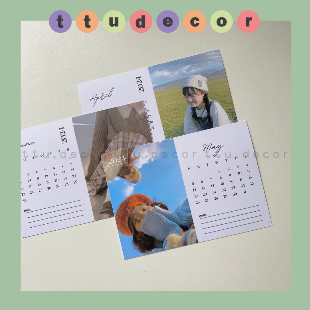 Lịch 2024 in ảnh theo yêu cầu đế gỗ - ttu.decor