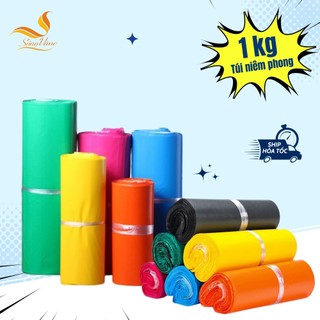Túi niêm phong, túi gói hàng siêu dày, siêu dai, nhiều màu, full size 1kg