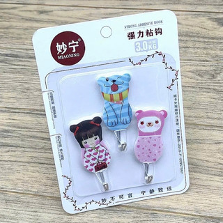 Vĩ 3 móc treo đồ dùng dán tường nhiều hình dễ thương