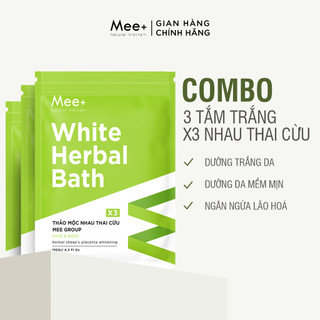 Combo 3 tắm trắng nhau thai cừu MEE NATURAL - Tắm trắng body dưỡng da mềm mại White Herbal Bath 180g