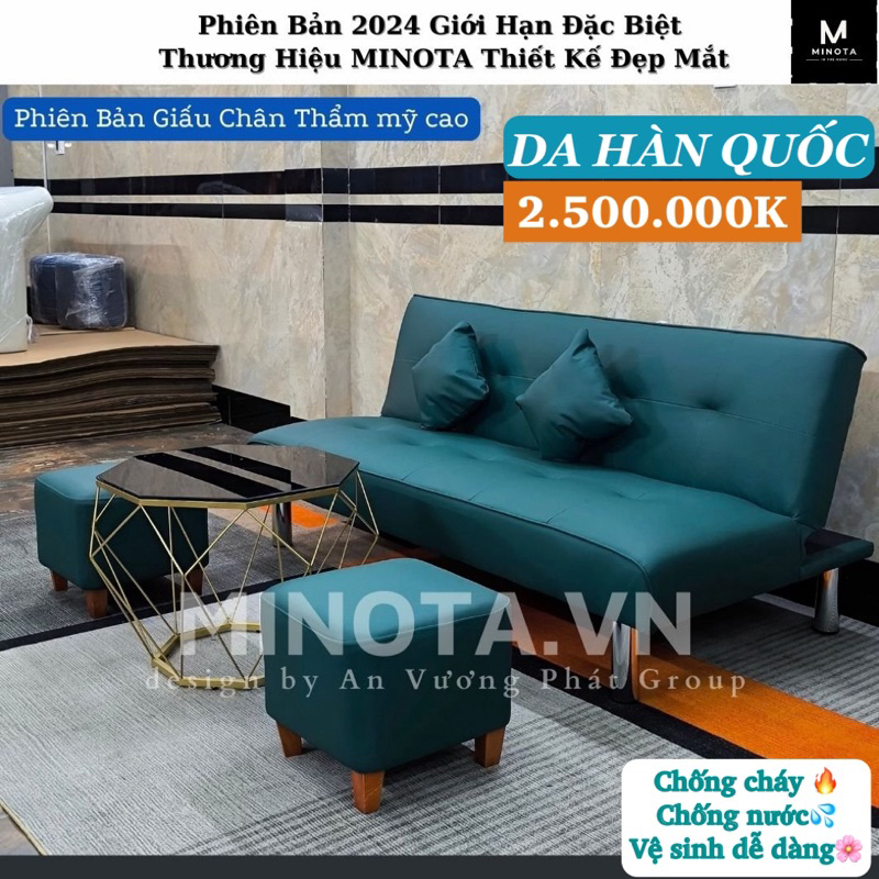 Bộ Sofa Giường bed màu Xanh da hàn quốc  bản cao cấp nhất