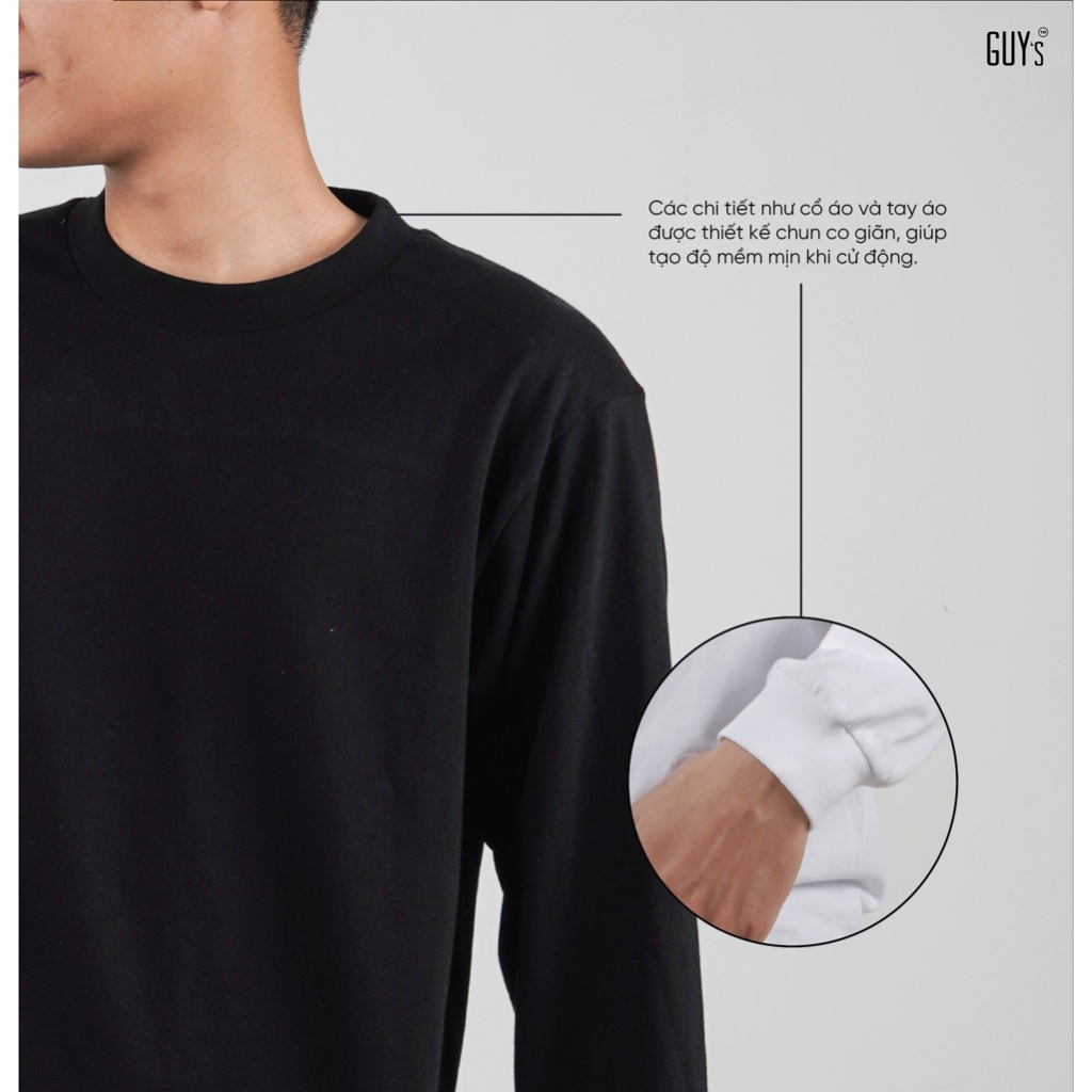 Áo phông dài tay BASIC LONG-TEE GUY's Closet, Họa tối giản thanh lịch, thời thượng