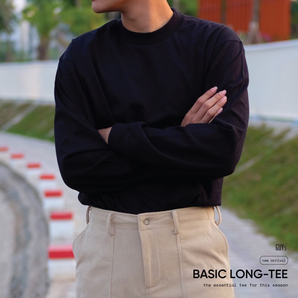 Áo phông dài tay BASIC LONG-TEE GUY's Closet, Họa tối giản thanh lịch, thời thượng
