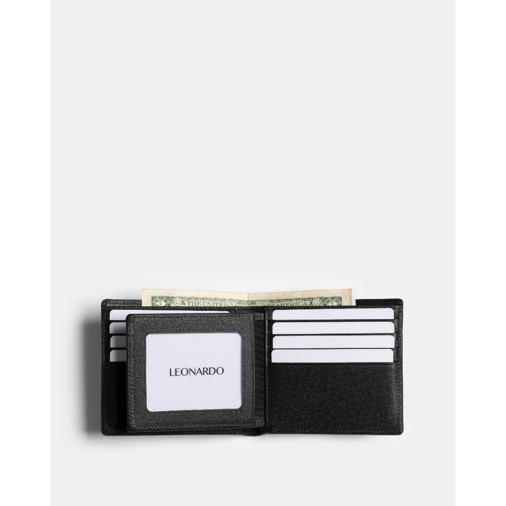 Ví Da Nam Mercury RFID Cao Cấp Chất Liệu Da Taiga Nhập Khẩu Thương Hiệu LEONARDO