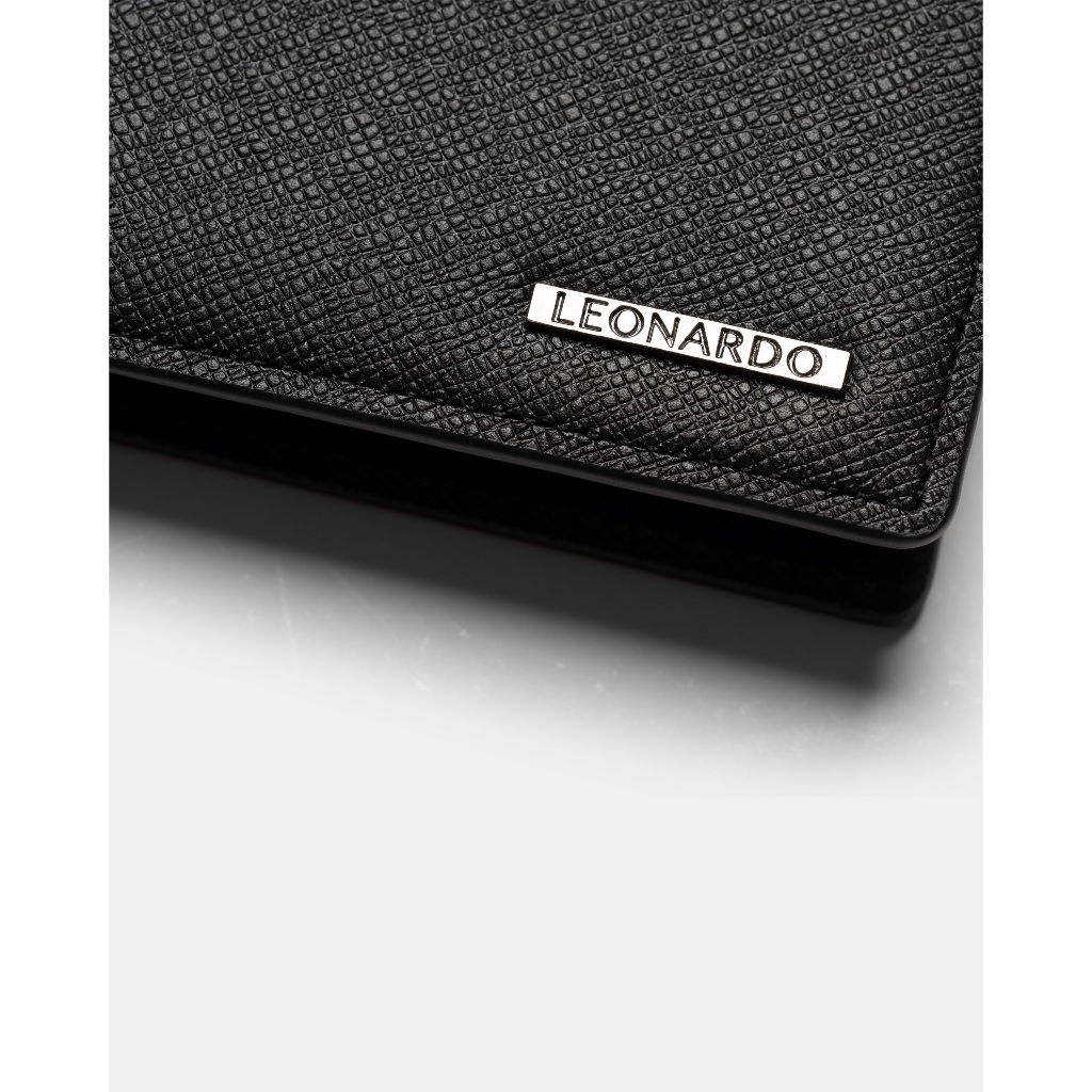 Ví Da Nam Mercury RFID Cao Cấp Chất Liệu Da Taiga Nhập Khẩu Thương Hiệu LEONARDO