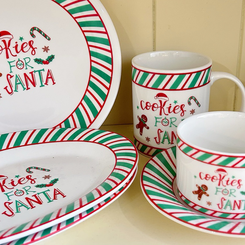 Set đĩa ly tách Cookie for Santa