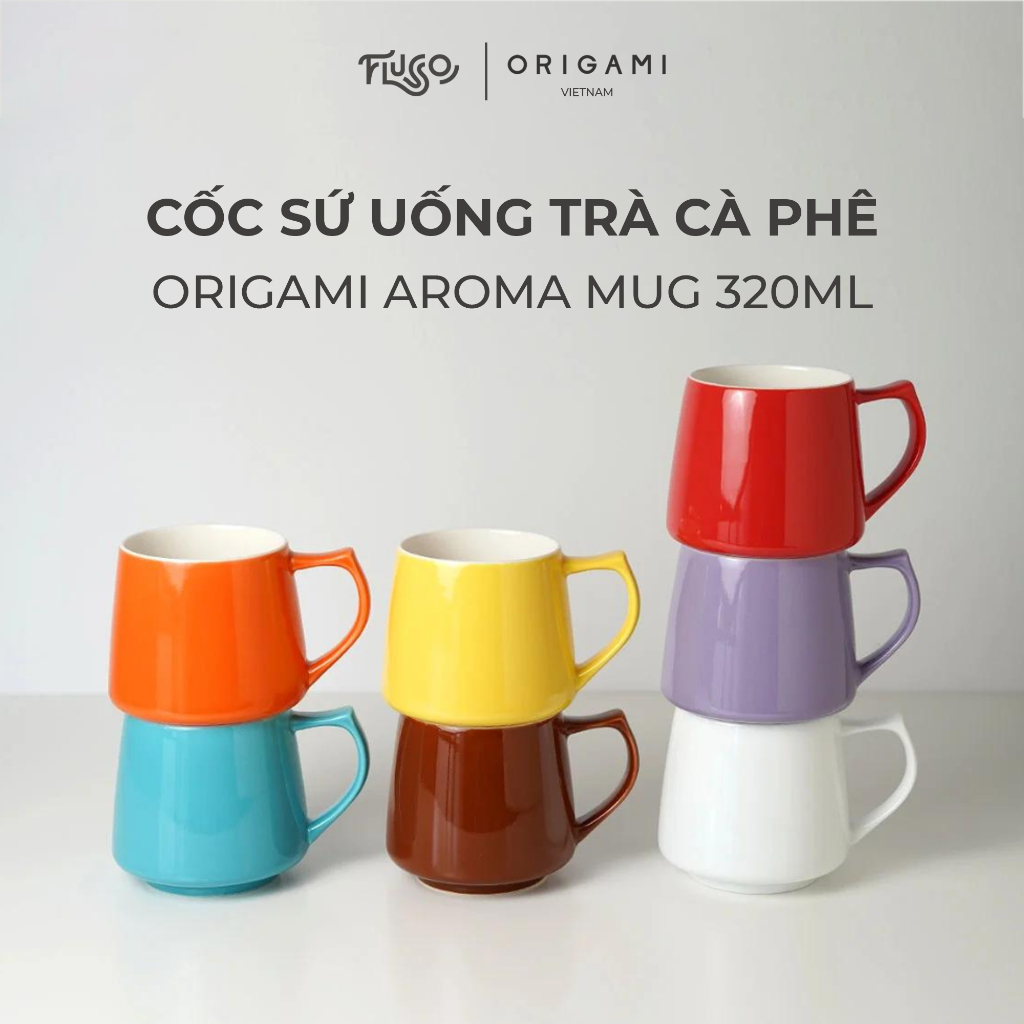 [ORIGAMI JAPAN] Cốc sứ uống trà, cà phê 320 ml - Origami Aroma Mug