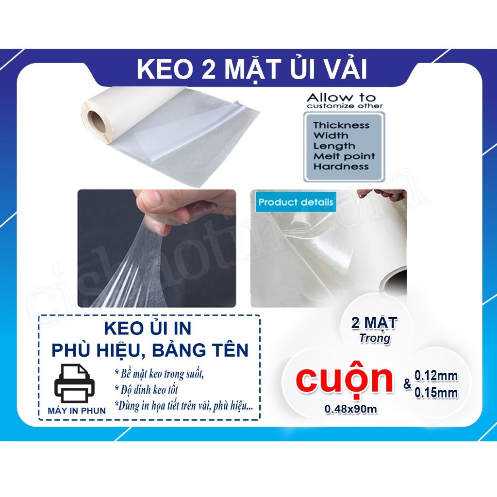 KEO ỦI VẢI CUỘN KHỔ 0.48*90M