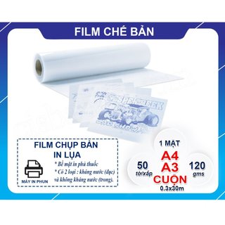 FILM CHẾ BẢN IN PHUN KHÔNG KHÁNG NƯỚC A3( XẤP 50 TỜ) LOẠI TRONG SUỐT