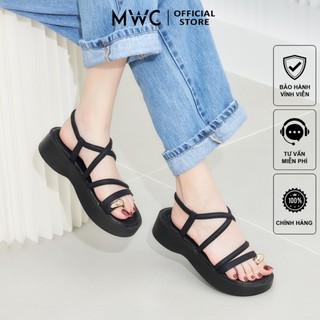 Giày sandal nữ mwc 2440 - giày sandal nữ quai mảnh xỏ ngón đính khuyên kim loại