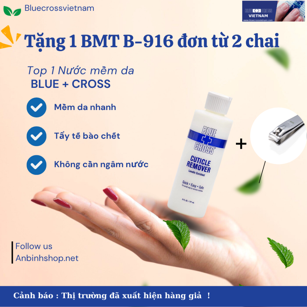 Nước Làm Mềm Da Nails chính hãng Blue cross Cuticle Remover 177 ml - Cam kết chính hãng 100%