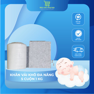 Khăn vải khô đa năng chất liệu vải không dệt an toàn với làn da bé 5 cuộn 1 kg