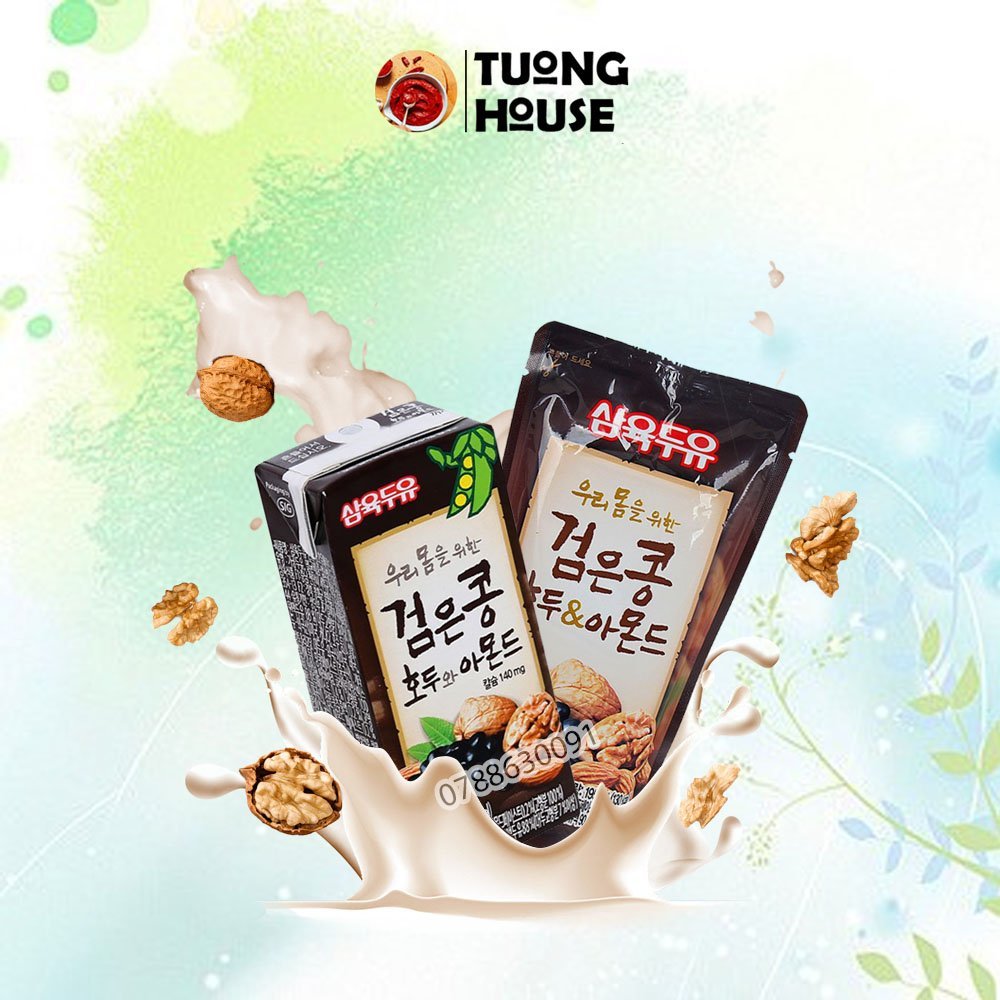 Sữa Óc Chó Hạnh Nhân Đậu ĐenHàn Quốc SAHMYOOK Túi/Hộp 190ml