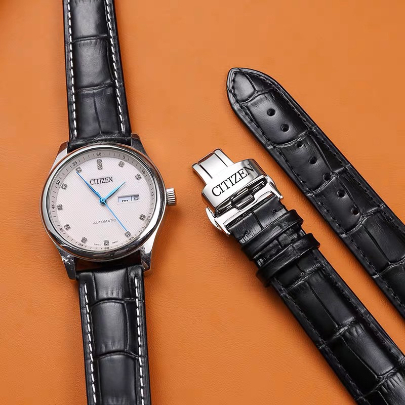 Dây đeo đồng hồ bằng da CITIZEN,18 20 22 có khóa