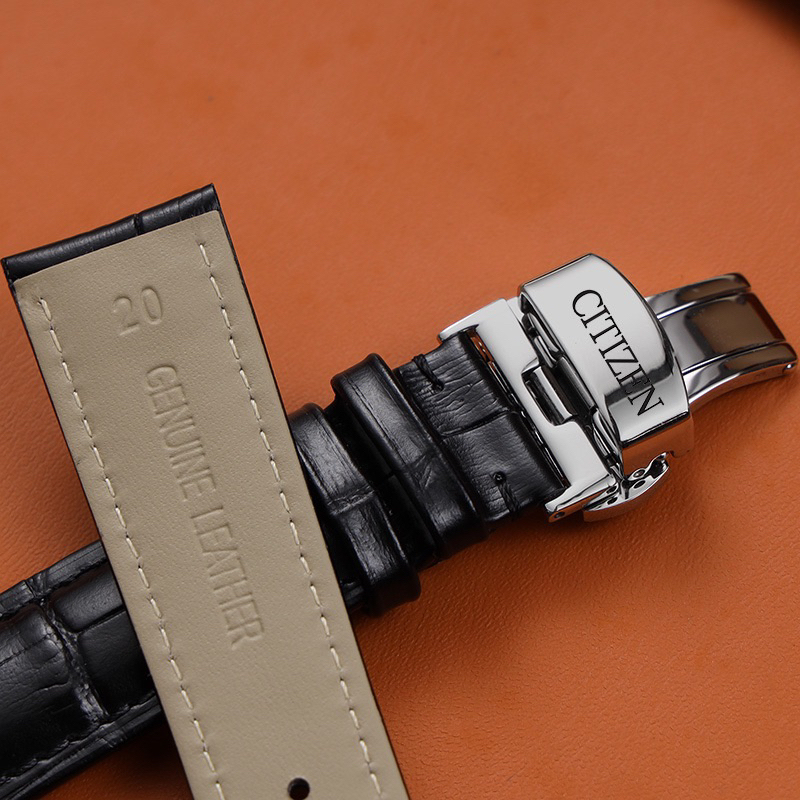 Dây đeo đồng hồ bằng da CITIZEN,18 20 22 có khóa