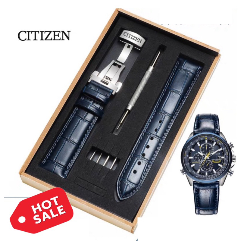 Dây đeo đồng hồ bằng da CITIZEN,18 20 22 có khóa