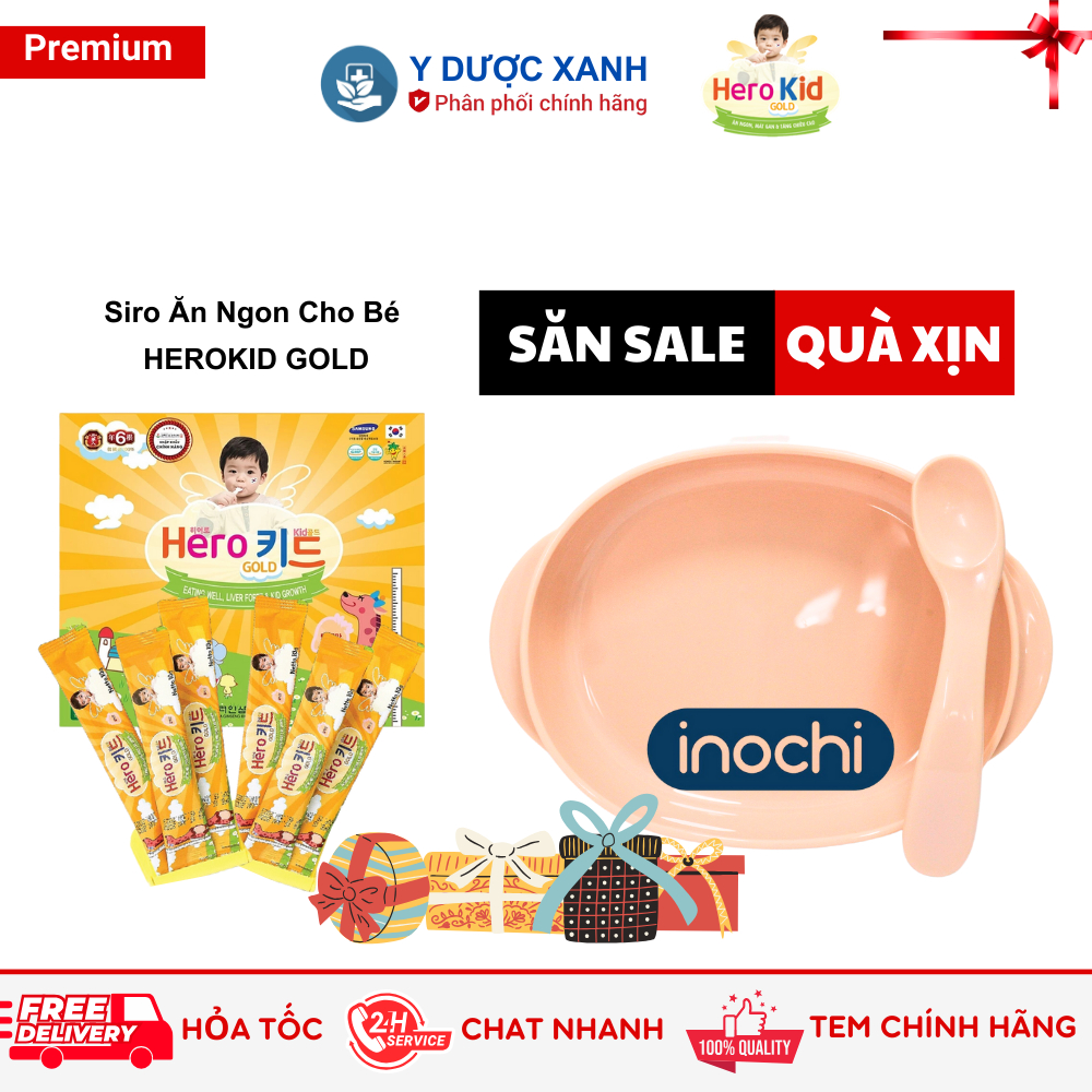 Siro HEROKID GOLD, 30 gói, Siro ăn ngon tăng chiều cao - Y Dược Xanh