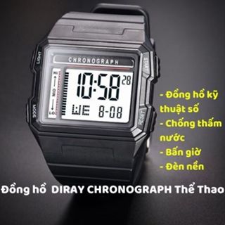 Đồng hồ Nam DIRAY CHRONOGRAPH Thể Thao Chống Thấm Nước Bấm Giờ Đèn Nền LED Kỹ Thuật Số