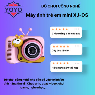 [ SIÊU PHẨM CUTE ] Máy ảnh trẻ em mimi XJ-OS chụp ảnh, quay video, chơi game, nghe nhạc,...hình cáo, hình ốc sên