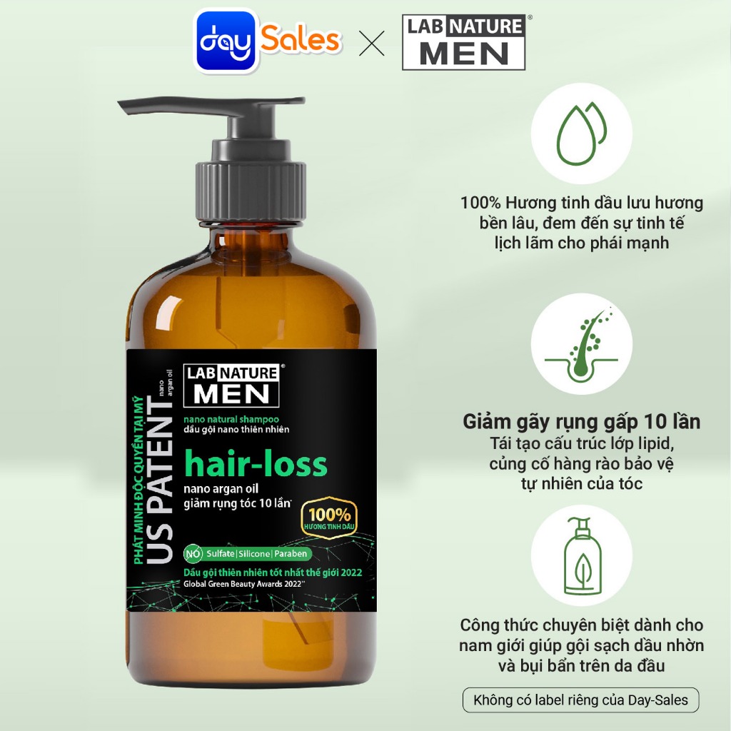 Dầu Gội Lab Nature MEN Giảm Rụng Tóc 470g