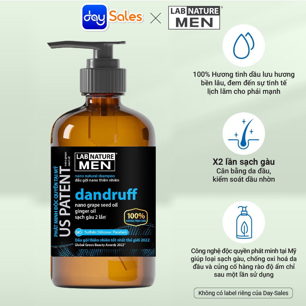 Dầu Gội Lab Nature MEN Sạch Gàu 260g