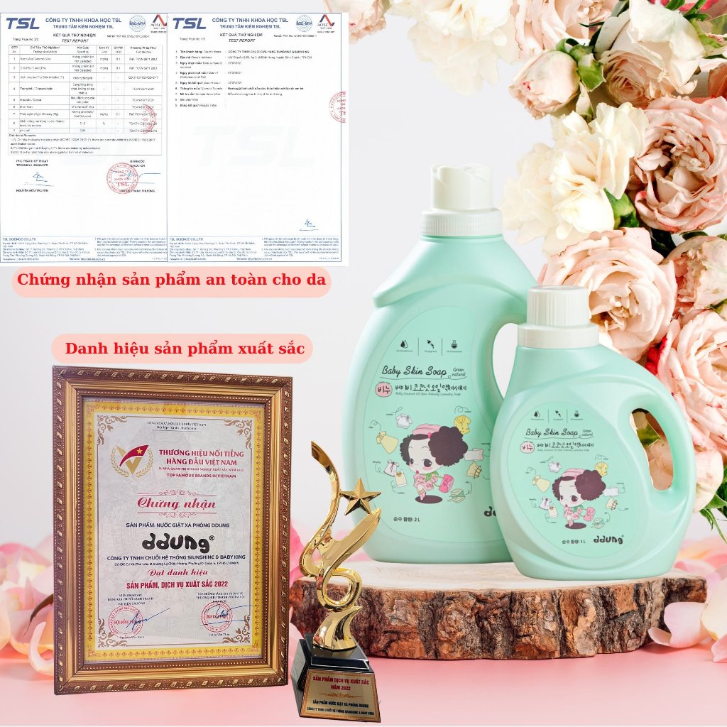 Nước giặt nước hoa Minibear 2 in 1, giặt sạch siêu thơm, mềm vải, bảo vệ da, chuyên dùng cho mẹ và bé, 2000ml.