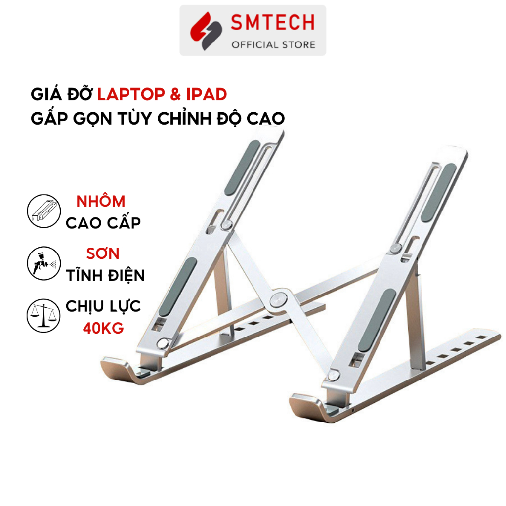 Giá Đỡ Laptop Macbook Ipad Nhôm Có Thể Điều Chỉnh Độ Cao Đế Tản Nhiệt Kê Laptop Nhôm Cao Cấp Công Thái Học