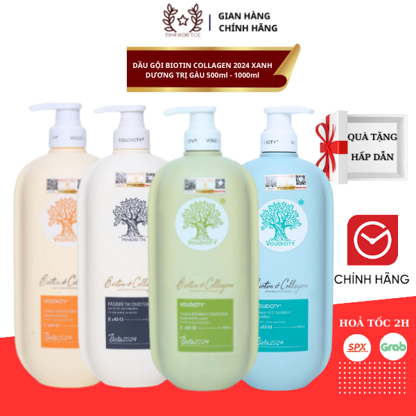 Dầu gội xả Biotin Collagen Voudioty 1000ML phiên bản 2024 chống rụng tóc, phục hồi , giảm gàu, kiểm soát dầu